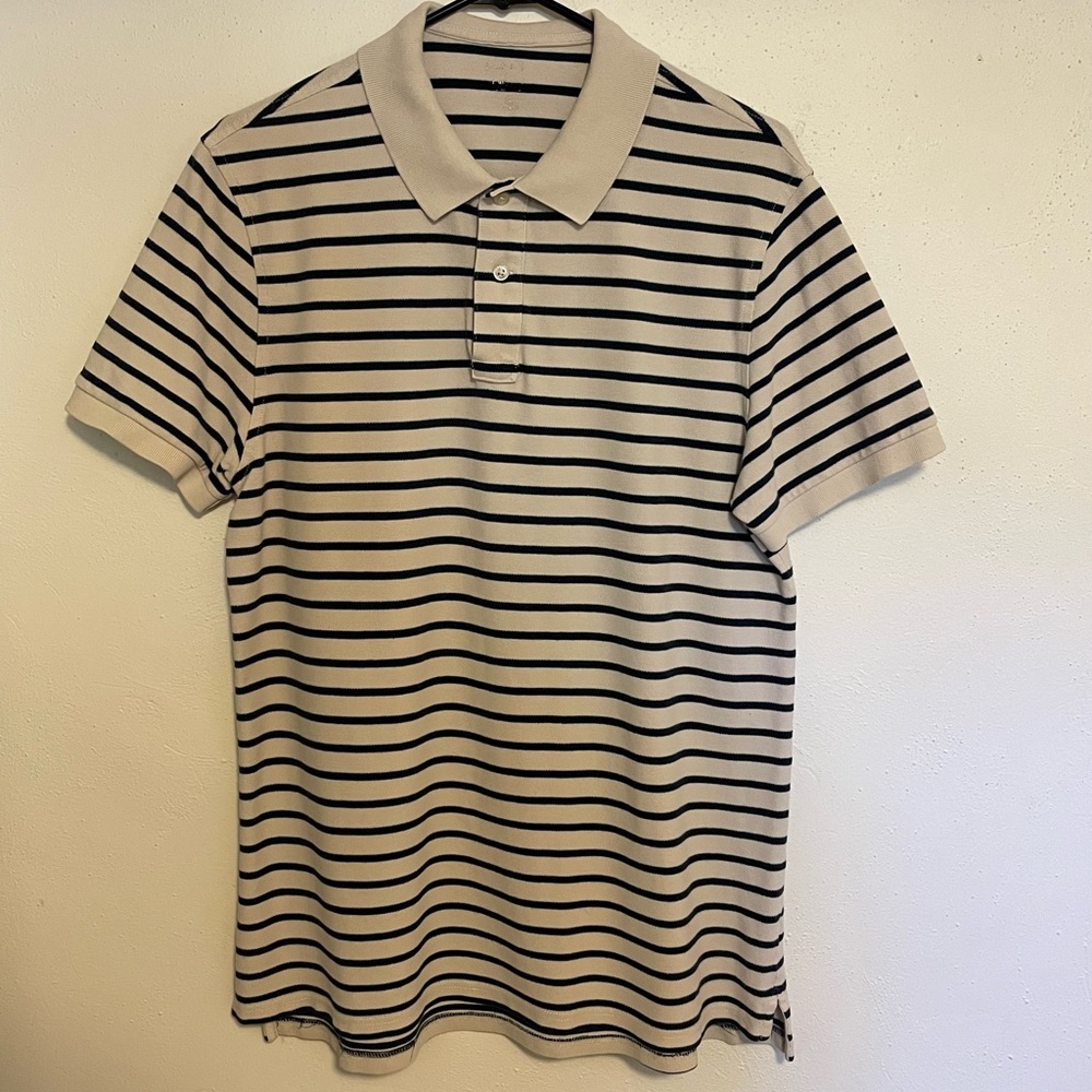 J Crew Men’s Slim fit Striped Pique Polo